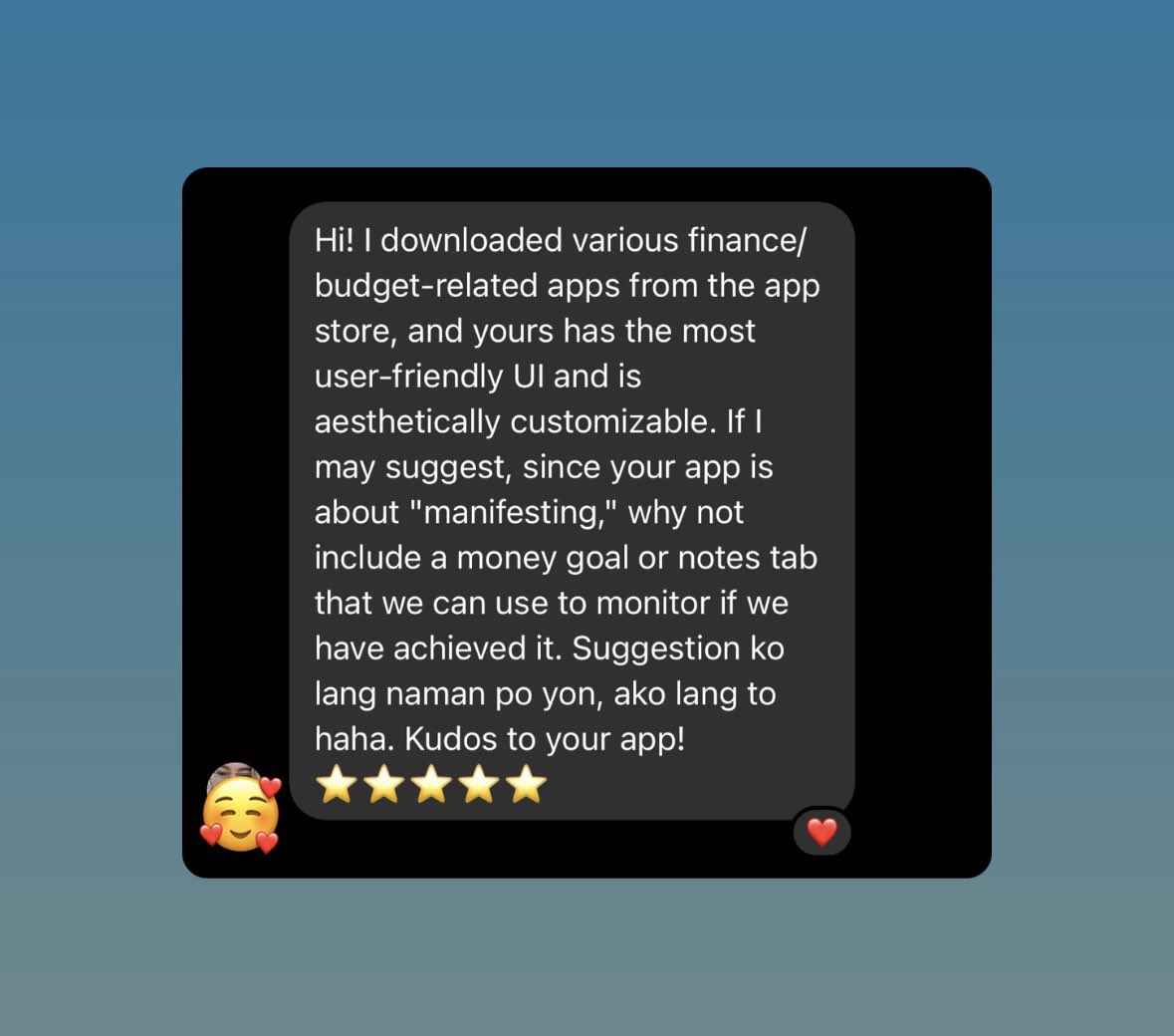 evansonm_'s tweet photo. I always receive these kinds of messages about my app so I think this is worth sharing! 🙌🙏

#buildinpublic #flutter https://t.co/kM7J3gsguz