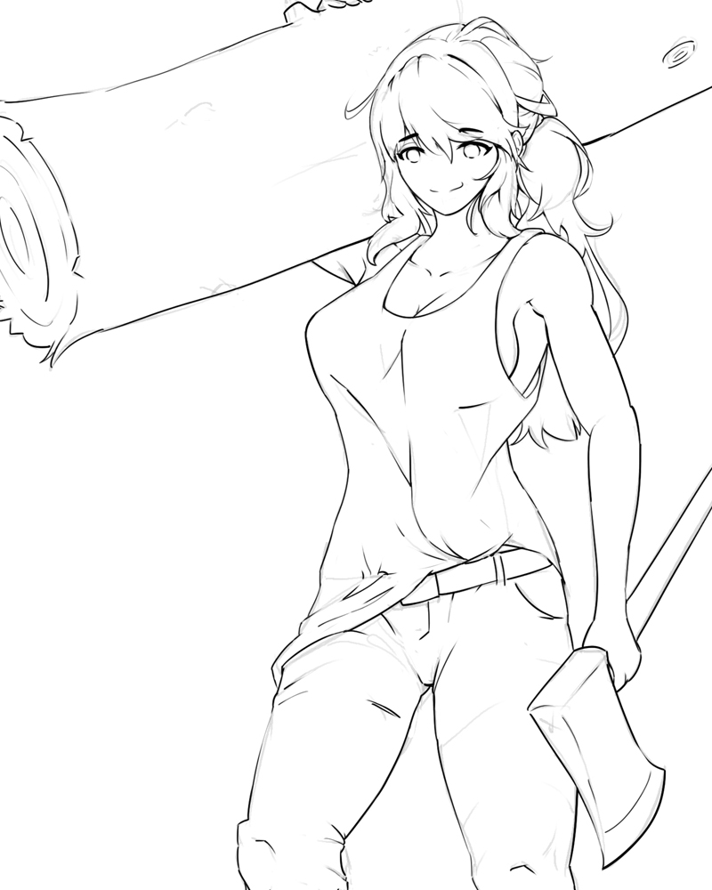 Logging time, #Lumberjack #Art #Drawing #Anime #Doodle