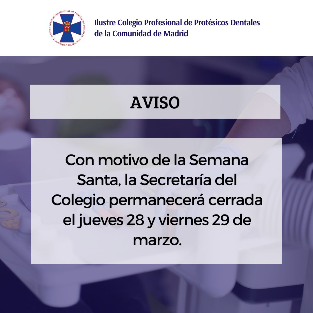 ColProt's tweet image. ⚠️Con motivo de la #SemanaSanta este jueves y viernes, la secretaría del colegio permanecerá cerrada.

Volvemos el lunes en nuestro horario habitual.
