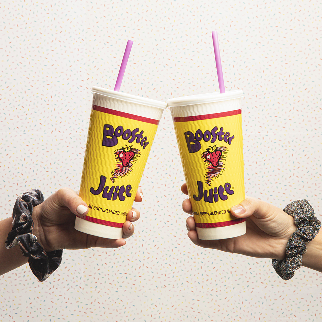 Cheers to healthy and sunny days! 🥤🥤⁠ Tag your go-to smoothie buddy who deserves a toast to good health.⁠ #BoosterJuice #BoosterJuiceCanada #BoosterNation #sunshine #health #nutrition