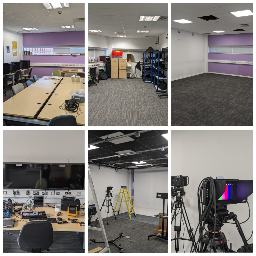 Our Production Studio is nearly there! 🎉 We're super excited to wrap up the final touches this week and get it all set for training students in live TV after Easter! 📺✨ #ComingSoon #StayTuned #ProductionStudioReady