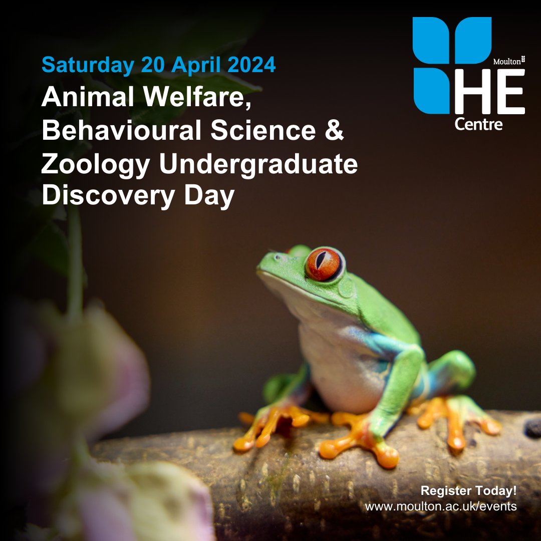 Explore animal behavior & zoology at our Undergraduate Day! Meet tutors, experience classes, and discover excellent facilities. Book now! 🐾🎓 moulton.ac.uk/events/animal-… #AnimalWelfare #MoultonCollege