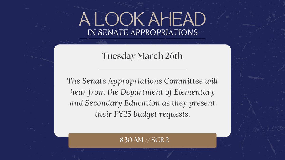 Tomorrow morning, @MOEducation will come before the Senate Appropriations committee to present their FY25 budget requests. #moleg #mosen