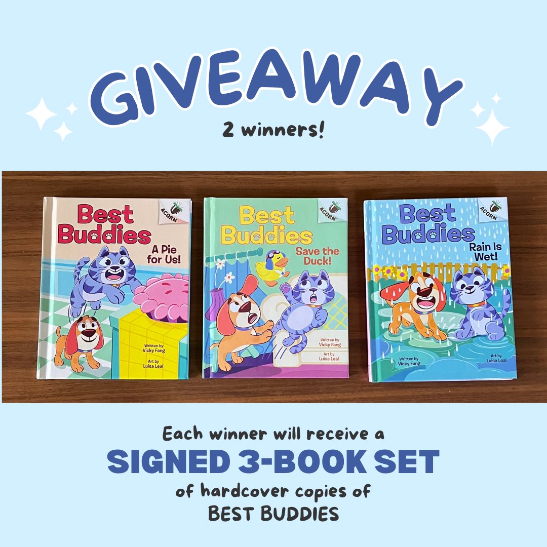 It's #giveaway time! To celebrate the upcoming launch of BEST BUDDIES #3: RAIN IS WET!, I'll be picking two winners to receive a full signed set of all three BEST BUDDIES books. Like and repost for a chance to win, bonus entry if you tag a friend! Winner on 3/28. @scholastic