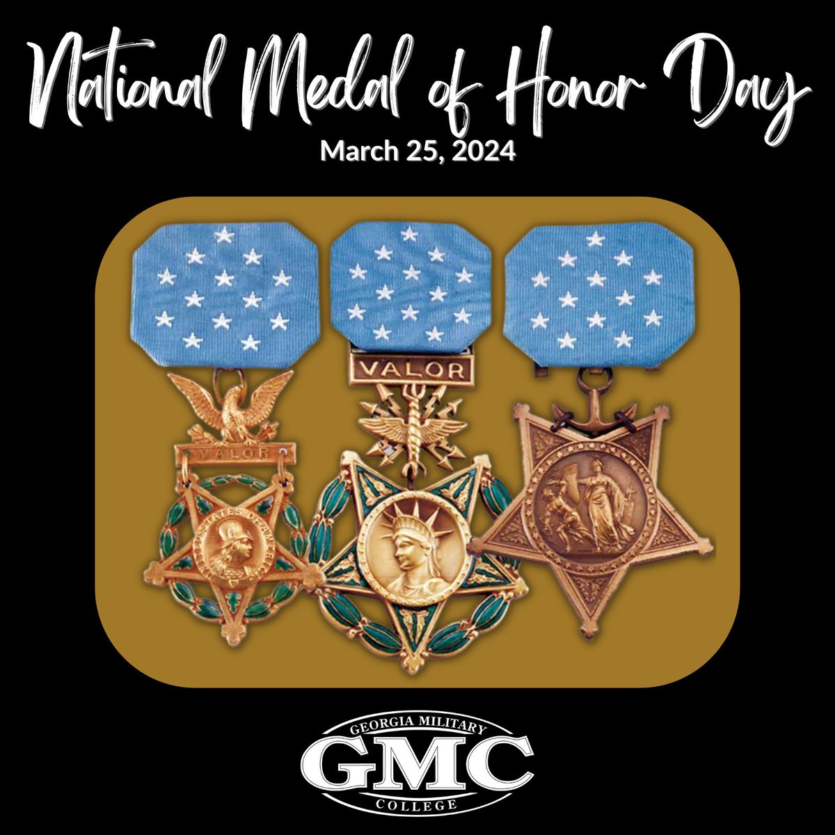 Today, Georgia Military College honors all recipients who bestow the highest military decoration our nation can give a service member, the Medal of Honor. We are forever grateful for their service. 🇺🇸