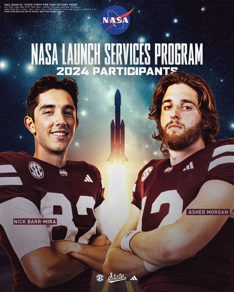 The D.A.W.G. Program would like to Congratulate @nickbarrmira and @AsherColeMorgan on being selected for NASA’s Launch Service Program opportunity! #HailState