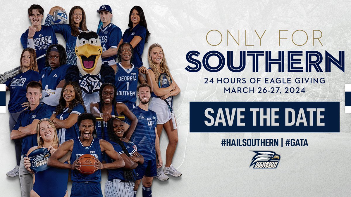 𝗦𝗘𝗧 𝗬𝗢𝗨𝗥 𝗔𝗟𝗔𝗥𝗠𝗦 ⏰ @GeorgiaSouthern's Only For Southern 24 Hours of Eagle Giving begins Tuesday at noon. 🔗 bit.ly/49UQnKo #HailSouthern