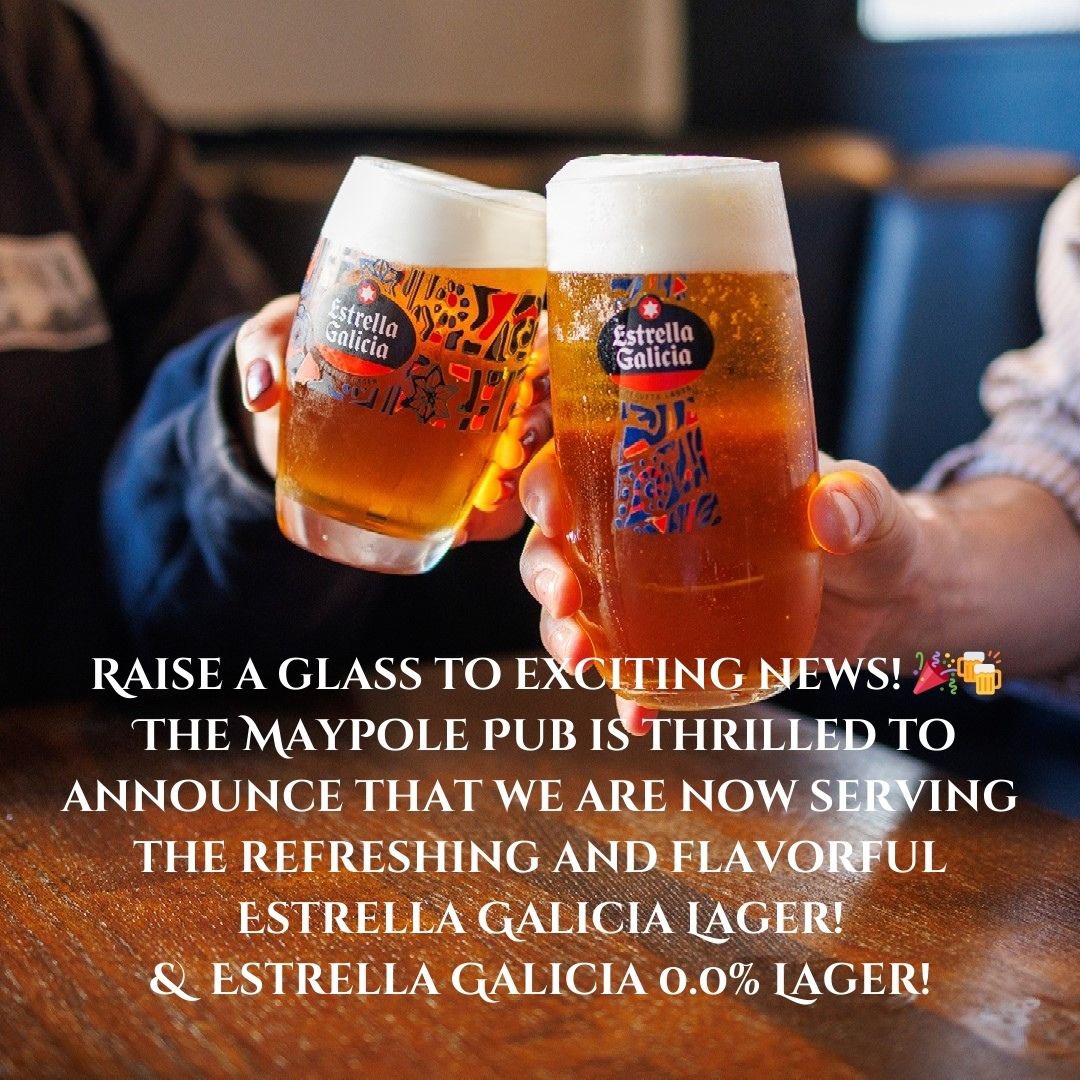 Sip on this golden brew and experience a taste of Spain right here in our cozy pub. 🇪🇸🍺 Join us for a pint and let the good times flow! Cheers! 🍻🎉 #EstrellaGalicia #NewOnTap #CheersToGoodTimes #PubLife