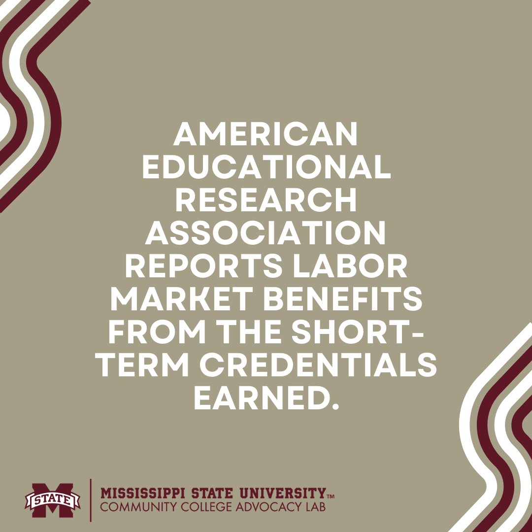 #Mondayresearchmoment🧠
#comm_colleges support #CTE pathways making education both affordable and accessible. @AERAOpen research reports labor market benefits from the short-term credentials earned.
journals.sagepub.com/doi/full/10.11…