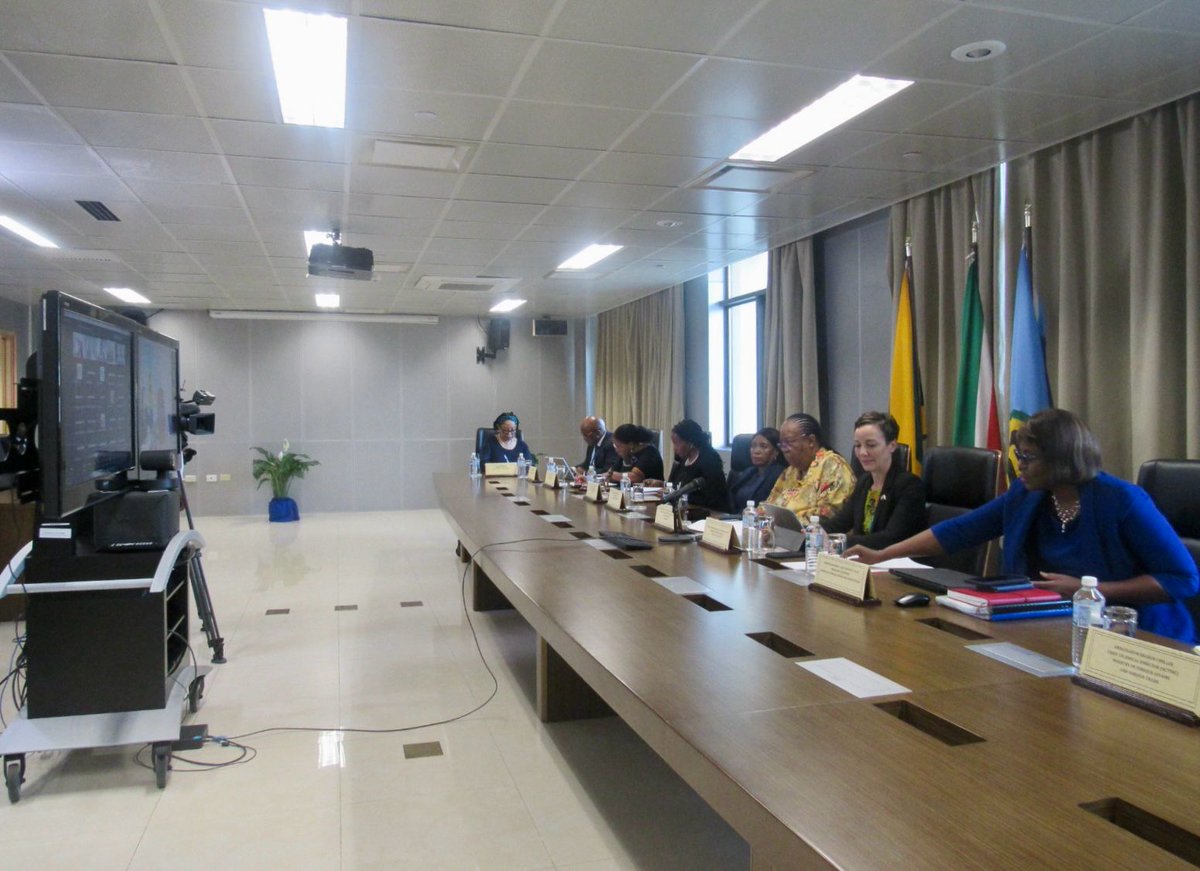kaminajsmith's tweet photo. As Jamaica welcome the #UNSCR passed this morning and supports the Secretary General's call for implementation, I reflect on our excellent bilateral and 🇿🇦South Africa / #COFCOR discussions last week where among several other issues, we agreed on the need for the #UNSecurityCouncil to be able to decide on these important matters - immediate ceasefire, release of hostages and delivery and access to humanitarian aid. Thanks again to Min. Pandor, SG Carla Barnett and colleagues, esp Ministers Peters (SVG), Ramdin (Suriname) and Simmonds (Barbados) as well as Ambs Mai (Belize) and Talbot (Guyana) for the rich discussions. @DIRCO_ZA @mfaftja @CARICOMorg