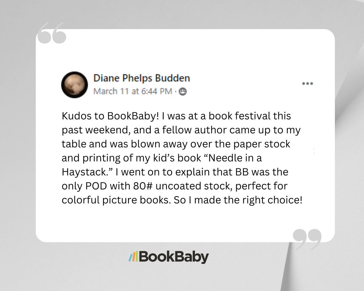We're thrilled to share this glowing review from one of our happy authors, Diane Phelps Budden! #SelfPublishing #CustomerTestimonial #Reviews #IndieAuthor #PublishingJourney