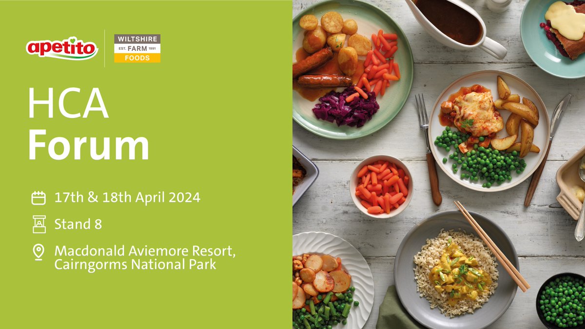 We're happy to announce that apetito I Wiltshire Farm Foods will be at the Hospital Caterers Association (HCA) Leadership & Development Forum this year. Join us on Stand 8, where we will be showcasing our reduced carbon menus and Project Boomerang – our closed-loop recycling