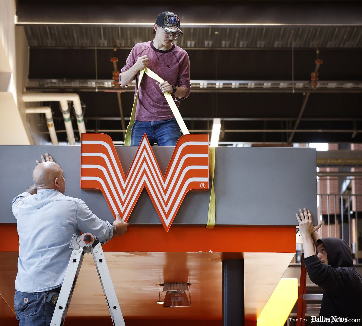 The W going in at Globe Life Field, today. Texas Rangers say Whataburger won't be quite ready for opening day, but shortly thereafter.