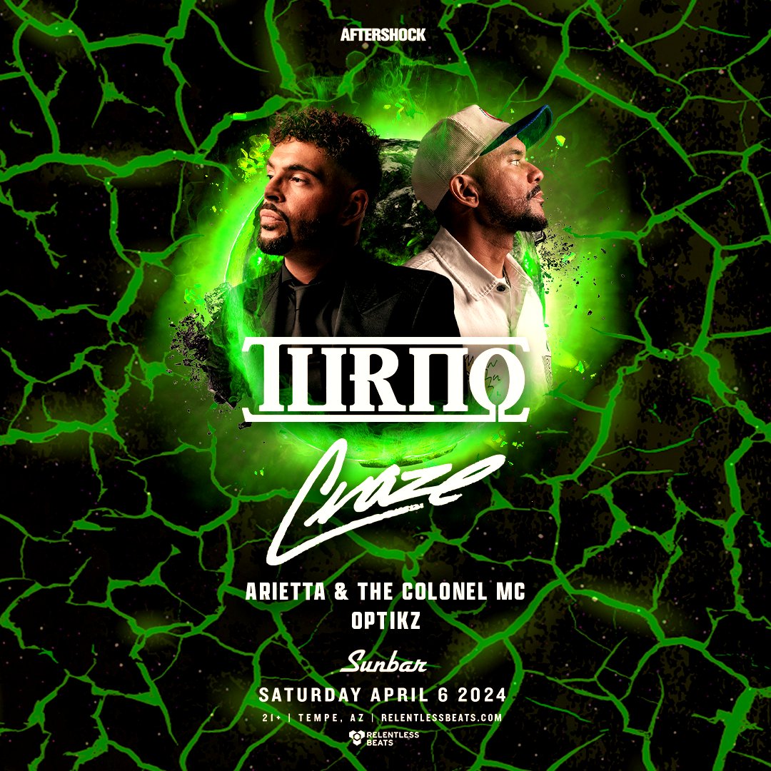 #SupportAnnounce- Get ready to rave out with @AriettaDNB & The Colonel MC + @optikzofficial when they join Turno and @CRAZEARONI at Sunbar NEXT SATURDAY 🥁🔥 Grab your tickets now: tixr.com/e/97543 🎟️