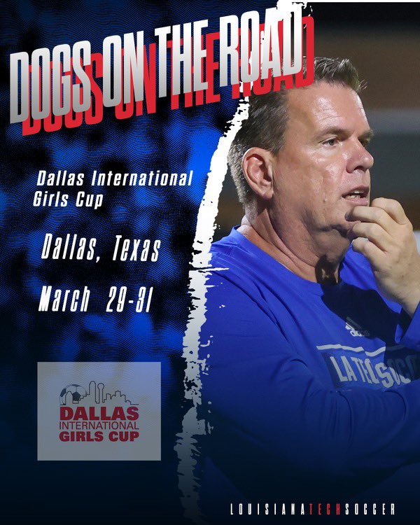 Looking forward to be in Dallas this weekend. Coach @stephstarr1 and I will be looking for future @LATechSOC 🔵⚽️🔴 players. Go 🐶! #jOURney