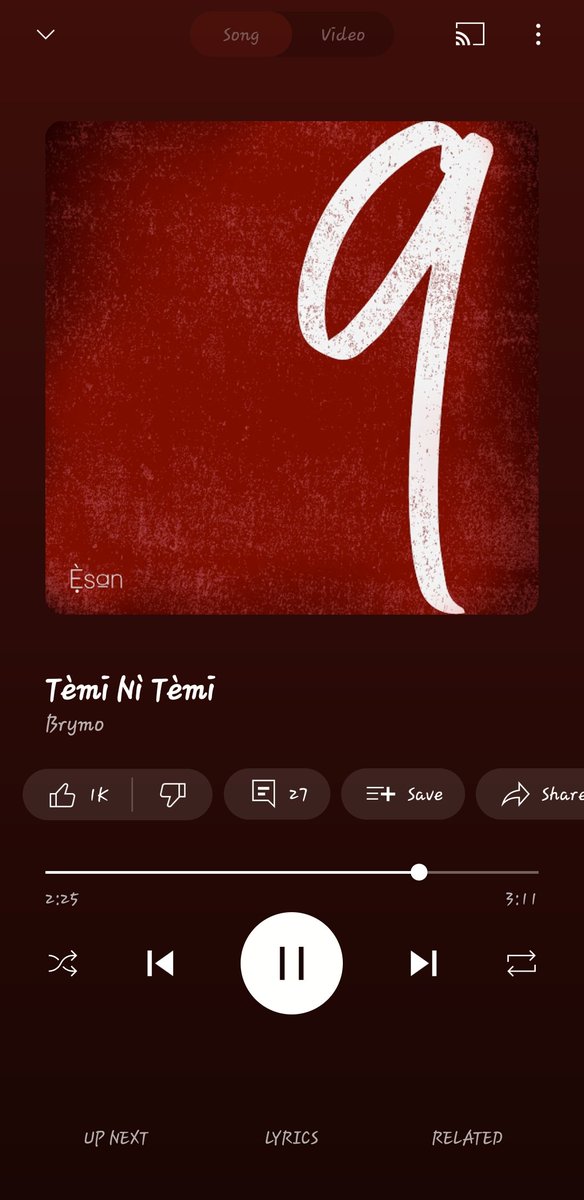 This song by brymo touches my soul each time I hear it.