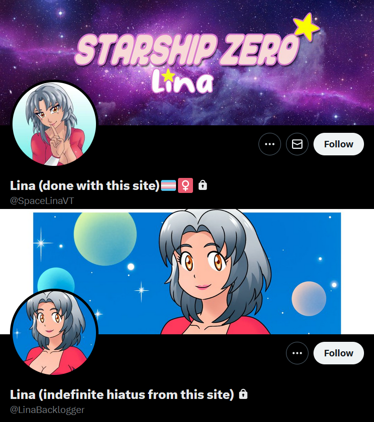 SpaceLinaVT's tweet photo. @LinasStalkersAr Mike: There no security on twitter! I'm leaving this site for good!

[doesn't actually leave]

[nothing changes]

Mike: How come me not leaving didnt change nothing??? https://t.co/ezTrxDPUkN