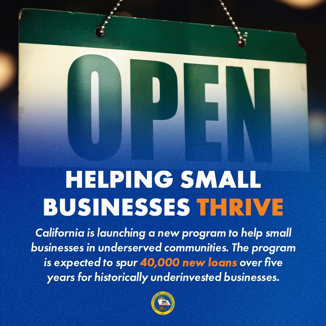 California is home to 4.1 million small businesses—the most in the country. Through a new @CaliforniaOSBA program, more businesses in underserved communities across the state can access more resources to start up, grow, and create jobs.