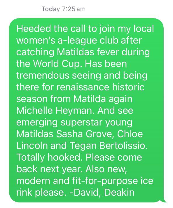 Yay another 5 seconds of ‘fame’ as @adammshirley read my text on @abccanberra. So grateful caught @TheMatildas fever and discovered my inner love for this game and our local @CanberraUnited ⚽️🙌🏼😃💚

#CUInGreen #UniteWithUs #TilItsDone #MatildasAtHome