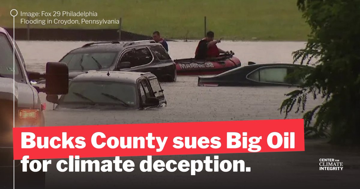 'Bucks County is the first Pennsylvania government to file a climate accountability lawsuit against Big Oil companies, but it likely won’t be the last.' climateintegrity.org/news/bucks-cou…