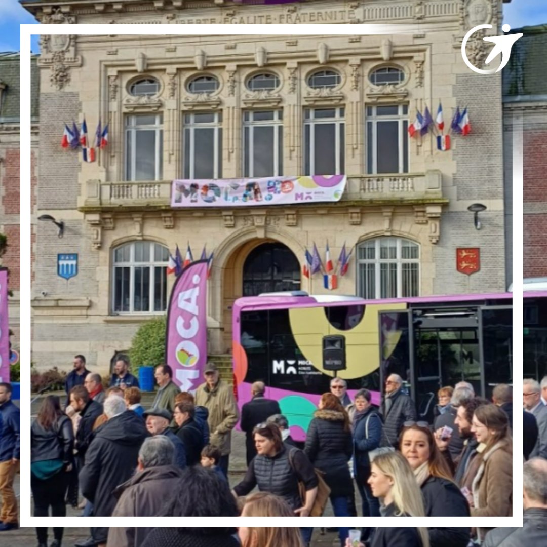 transdevFR's tweet photo. 📸Inauguration le 16 mars dernier du nouveau réseau #MOCA, pour MObilité Caux Austreberthe, qui desservira les villes de Barentin, Pavilly &amp; Villers-Écales avec : 
🚌2 lignes de bus aux passages réguliers
🌱2 bus hybrides roulant au bio-carburant HV0 100
#TransdevNormandie ⤵ https://t.co/OhjRMZgD0X