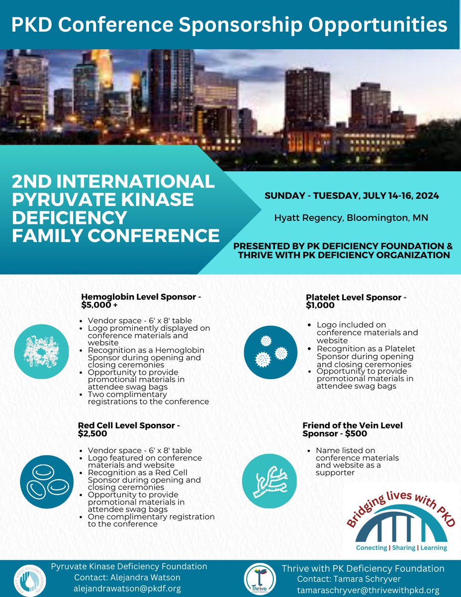 We need your help finding sponsors for our Second International PKD Conference! If you know of any potential sponsors or are willing to assist in reaching out to businesses and organizations, please let us know. Donate through this link: lnkd.in/gCnsJZAB
#PKDConference