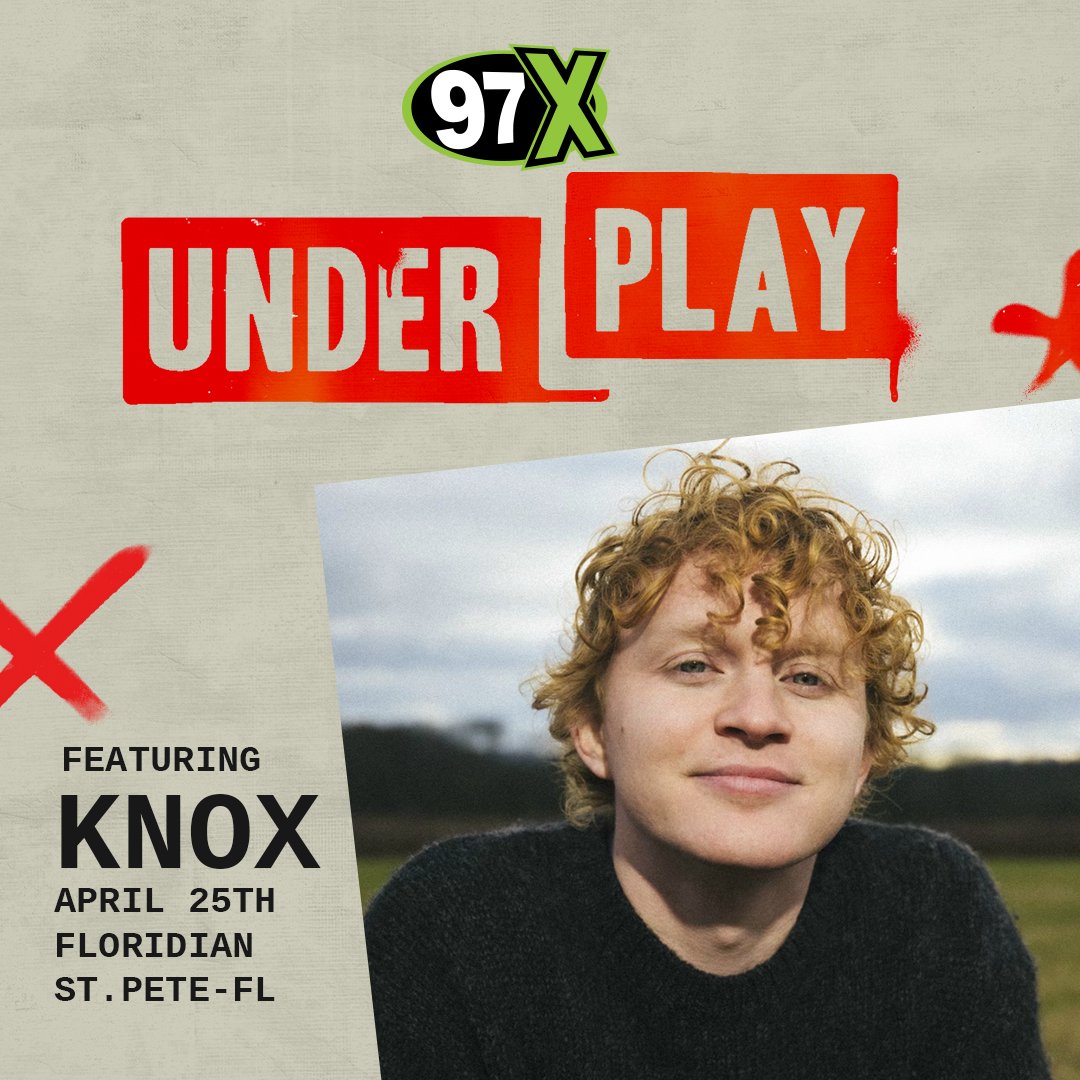 Your next #97XUnderplay is here! 🎸 Presented by @AchievaCU! This time we're bringing @musicbyknox to #thefloridian on April 25th! Tix will be FREE at tix drops (to be announced soon!)🤘 Info - 97xonline.com/fp/97x-under-p… Also sponsored by #cleanearthsystems!
