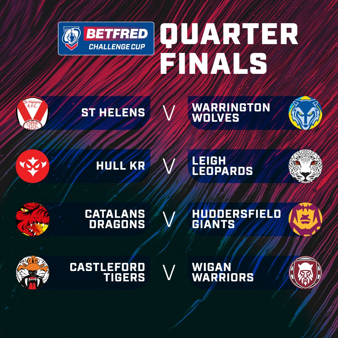 🏆 Your @Betfred #ChallengeCup Quarter Final draw...