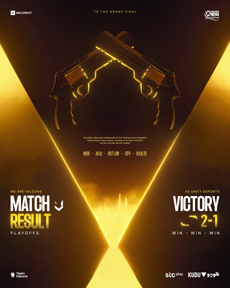 GRAND FINAL LOCKED IN ! 🦅

2-1 🆚 <a href="/UnityEsp0rts/">UNITY Esports</a> 

#FalconsAreHere 
#WeAreTheSeekers | #VEIP24