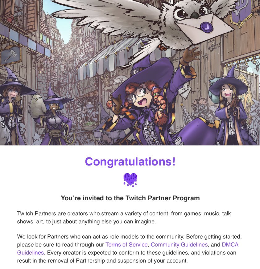 We did it. I am in absolute shock. We hit… 💜 TWITCH PARTNER 💜 I was going through emails and saw this and started BAWLING. This has been such an amazing journey, I am so very thankful for this BUT most importantly, all of YOU. i am an absolute mess rn oml. THANK YOU