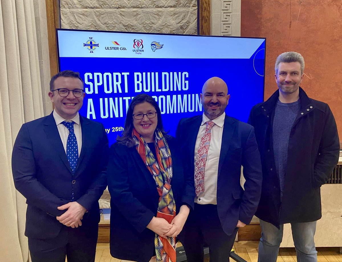 dhoneyford's tweet photo. Really enjoyable evening supporting the Sport Building a United Community event tonight at Stormont with @allianceparty colleagues!#sharedPresent https://t.co/7HzKlaYVGc