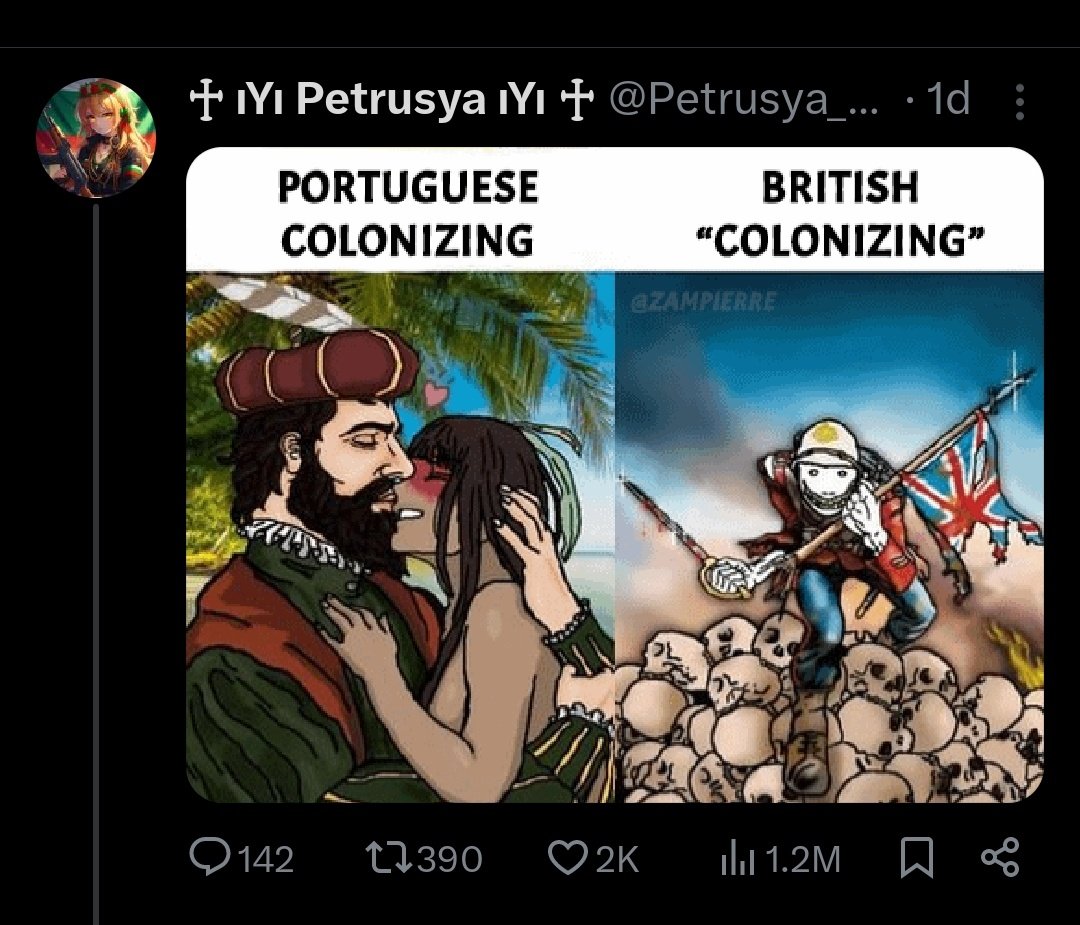 Hate to break it to you, but the Portuguese were not "good" colonizers. They were heavily involved in the enslavement of indigenous peoples and the transatlantic slave trade. And that's before we get to the Portuguese Colonial War.

Colonization is bad no matter who does it.