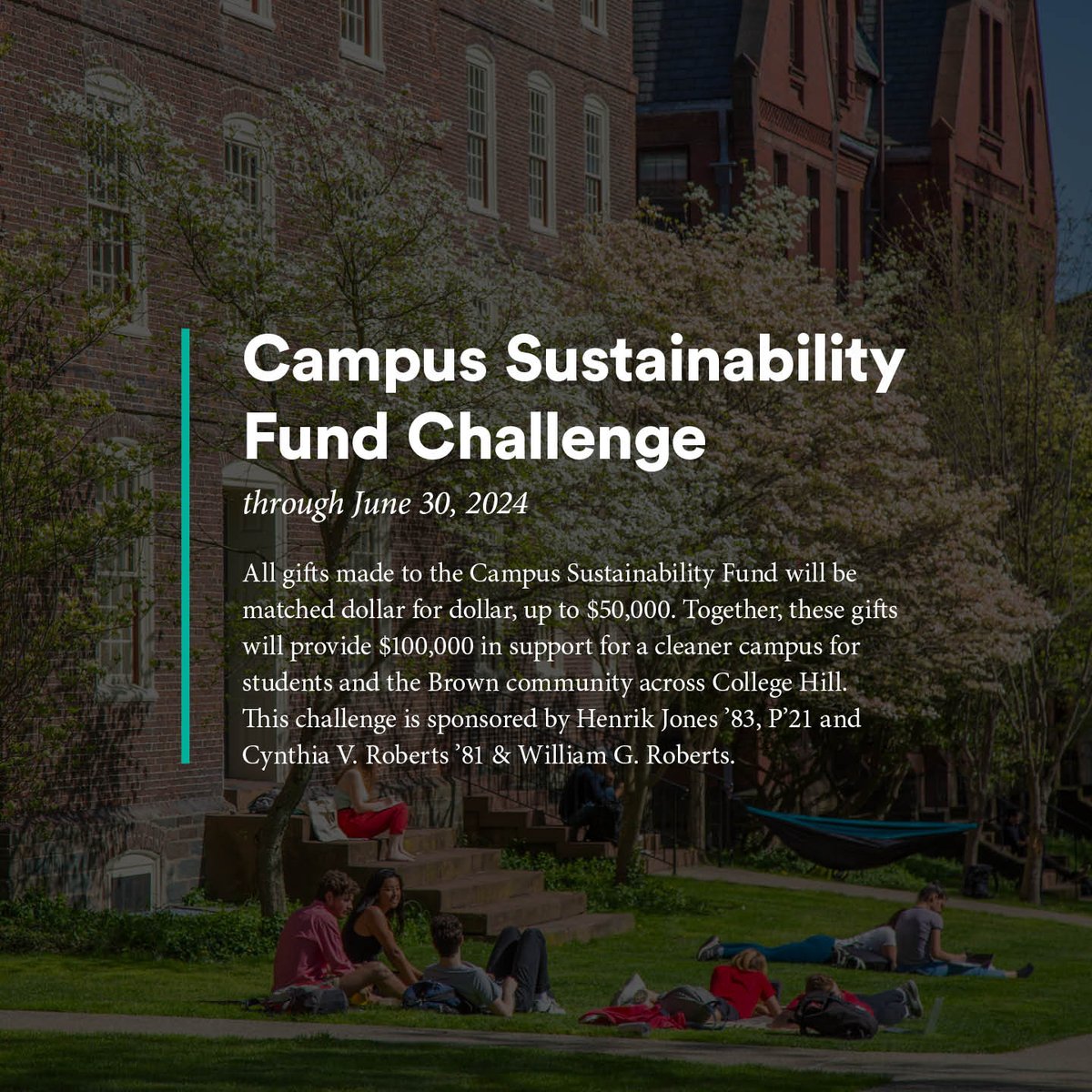 ♻️ Support of the Campus Sustainability Fund powers Brown’s efforts toward a net-zero campus. 

🌲 Gifts will be matched 1:1, supporting a greener campus and creating a more sustainable future.

alumni-friends.brown.edu/giving/brown-a…