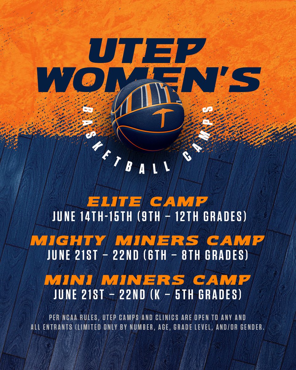 Basketball camps are right around the corner! 🤙 Register today for one of our 3⃣ summer camp options! 🔗utepwbbcamps.com