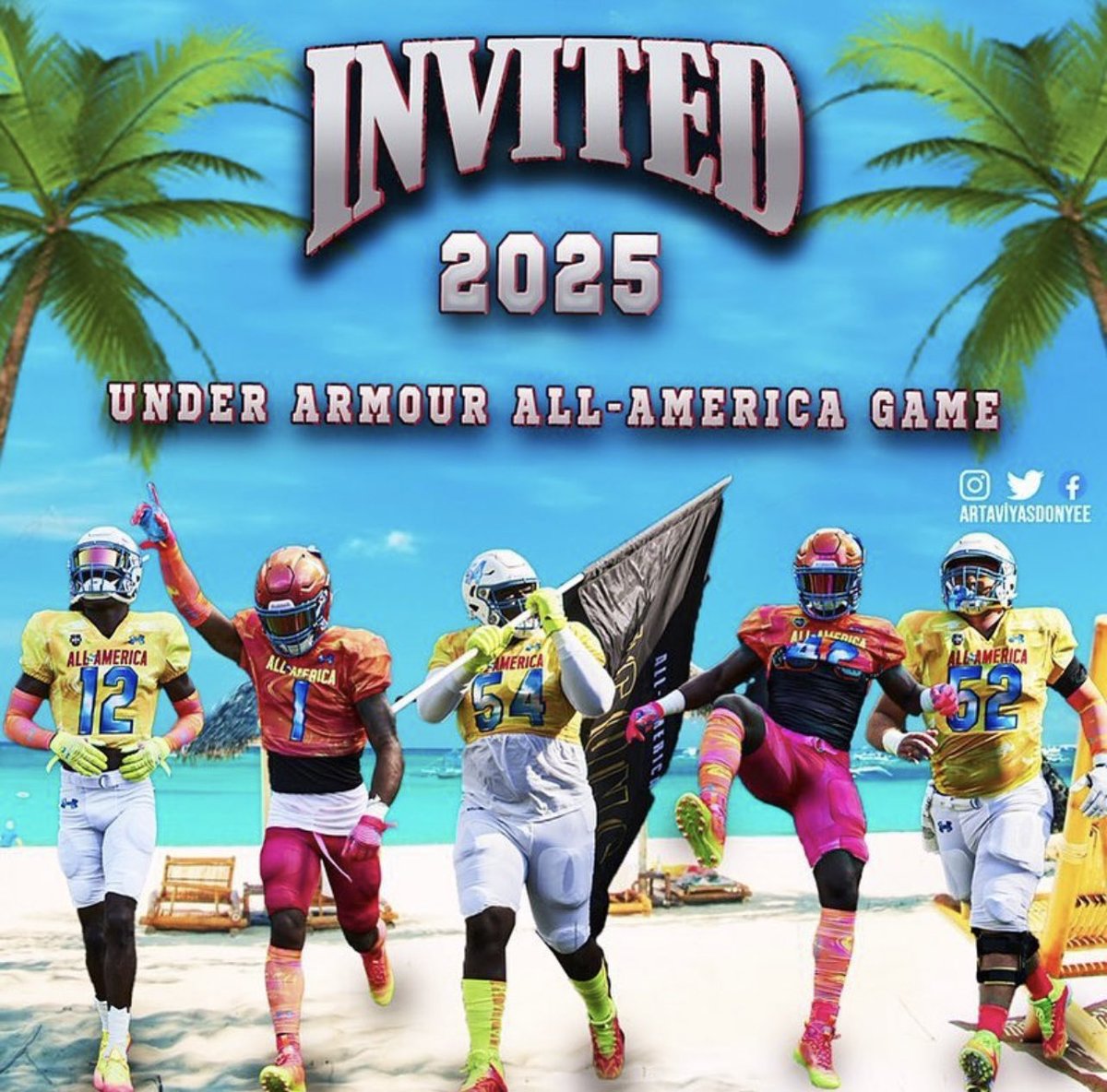 #AGTG I’m extremely excited to announce that I’ve been invited to the 2025 UA All-American Game!!!🙏🏾 @DemetricDWarren @TheUCReport @CraigHaubert @TomLuginbill @CoachVB_ESM @JonesHSFootball @JohnGarcia_Jr @ChadSimmons_ @Andrew_Ivins @SWiltfong247 @EdOBrienCFB @On3Keith…