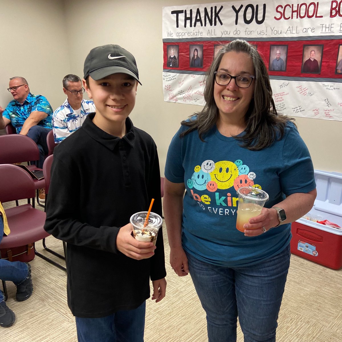 At last week's Board of Education meeting, Mrs. Speakman and Jackson W. showcased skills students learn at LRHS' Common Grounds Coffee Shop. They also graciously provided samples for board members and attendees to enjoy! #WeAreLR