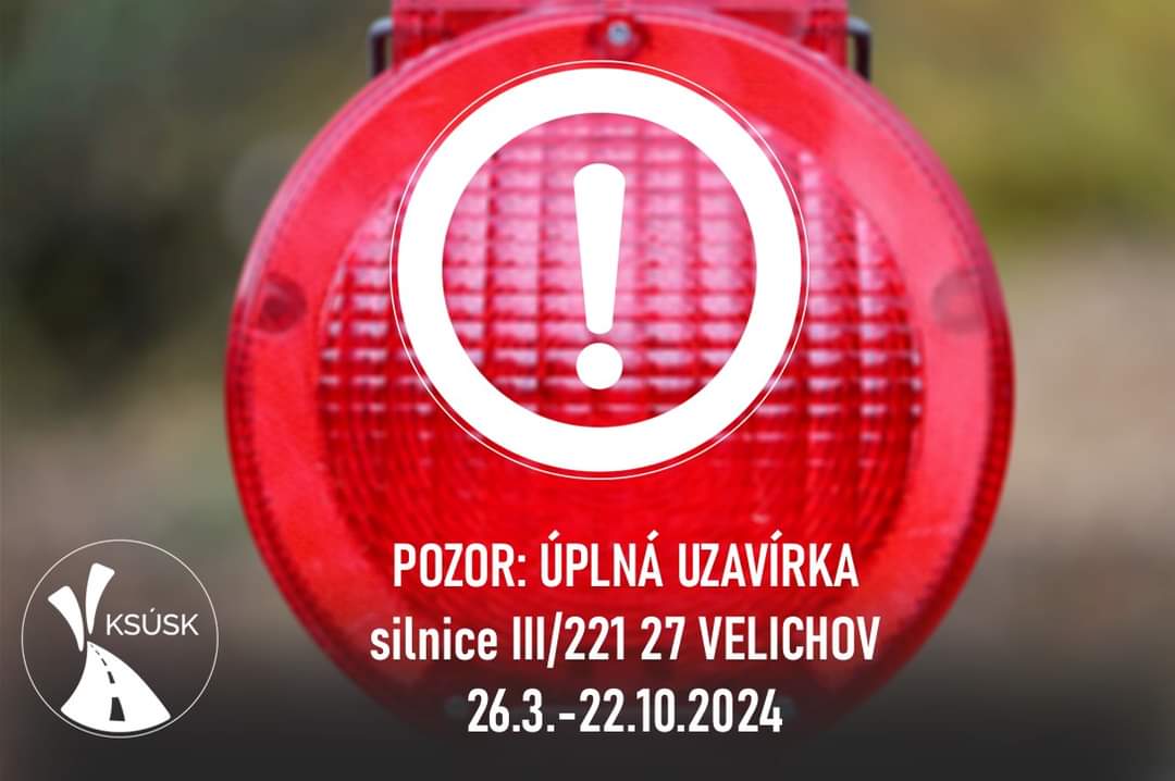 KrajskaA's tweet photo. Vážené řidičky, vážení řidiči,
od zítřejšího dne je platná uzavírka na silnici č. III/22127 ve Velichově od zámku směrem na Mořičov (Ostrov).
Přechodná úprava provozu potrvá od 26.3.2024 do 22.10.2024.
👷 Práce provádí firma ALGON, a.s.
ℹ https://t.co/v4O2bQ72WA https://t.co/h8ukK5OKDm