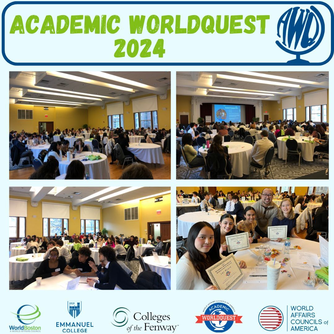 On Saturday, we had the pleasure of hosting 20 teams at our annual Academic WorldQuest competition for high school students. Congratulations to the winning team from @BostLatinSchool! (1/3)