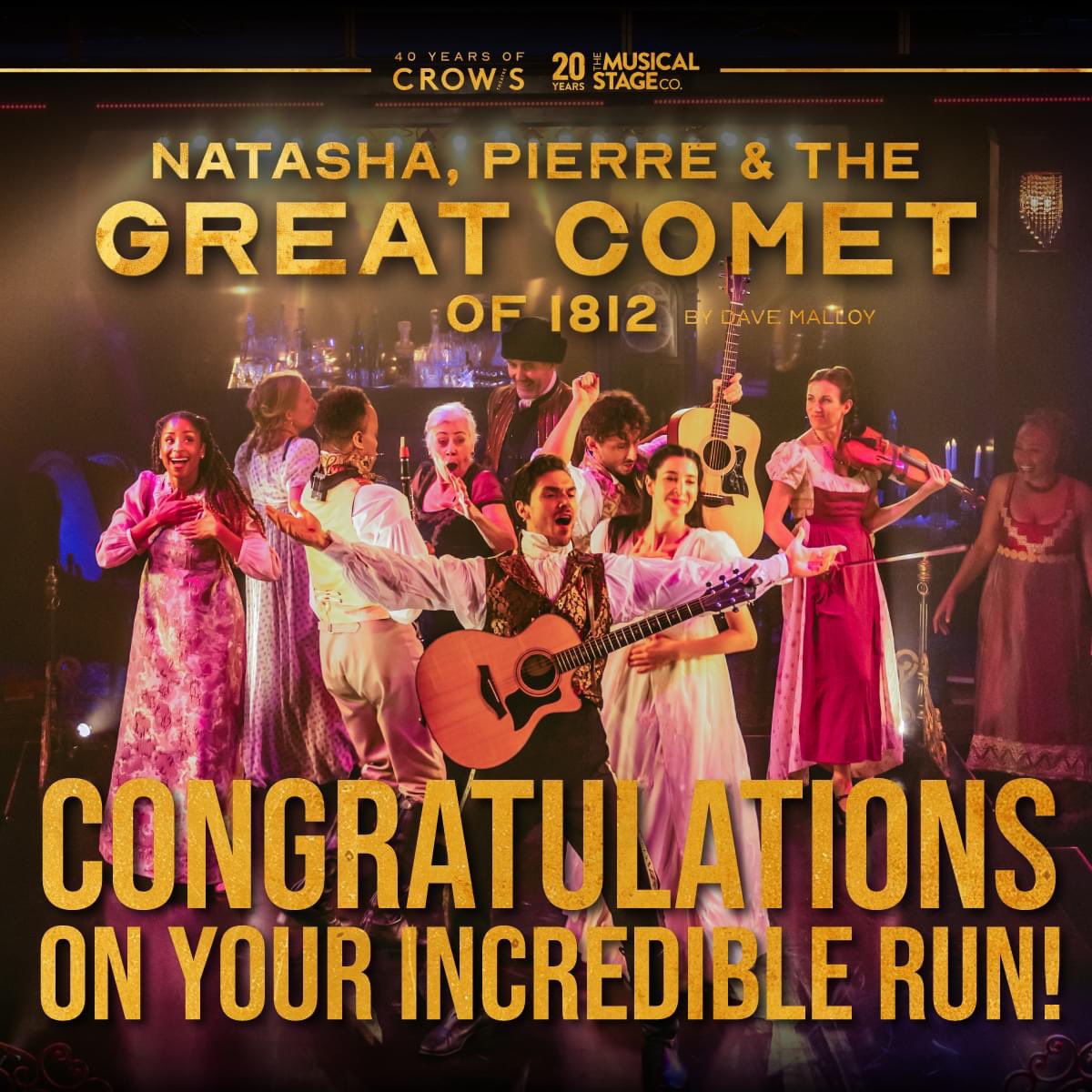 Had to go back one last time to catch the final performance of @CrowsTheatre and @MusicalStageCo brilliant and beautiful production of NATASHA, PIERRE & THE GREAT COMET OF 1812 at Streetcar Crowsnest. See you next summer at the Royal Alexandra Theatre!