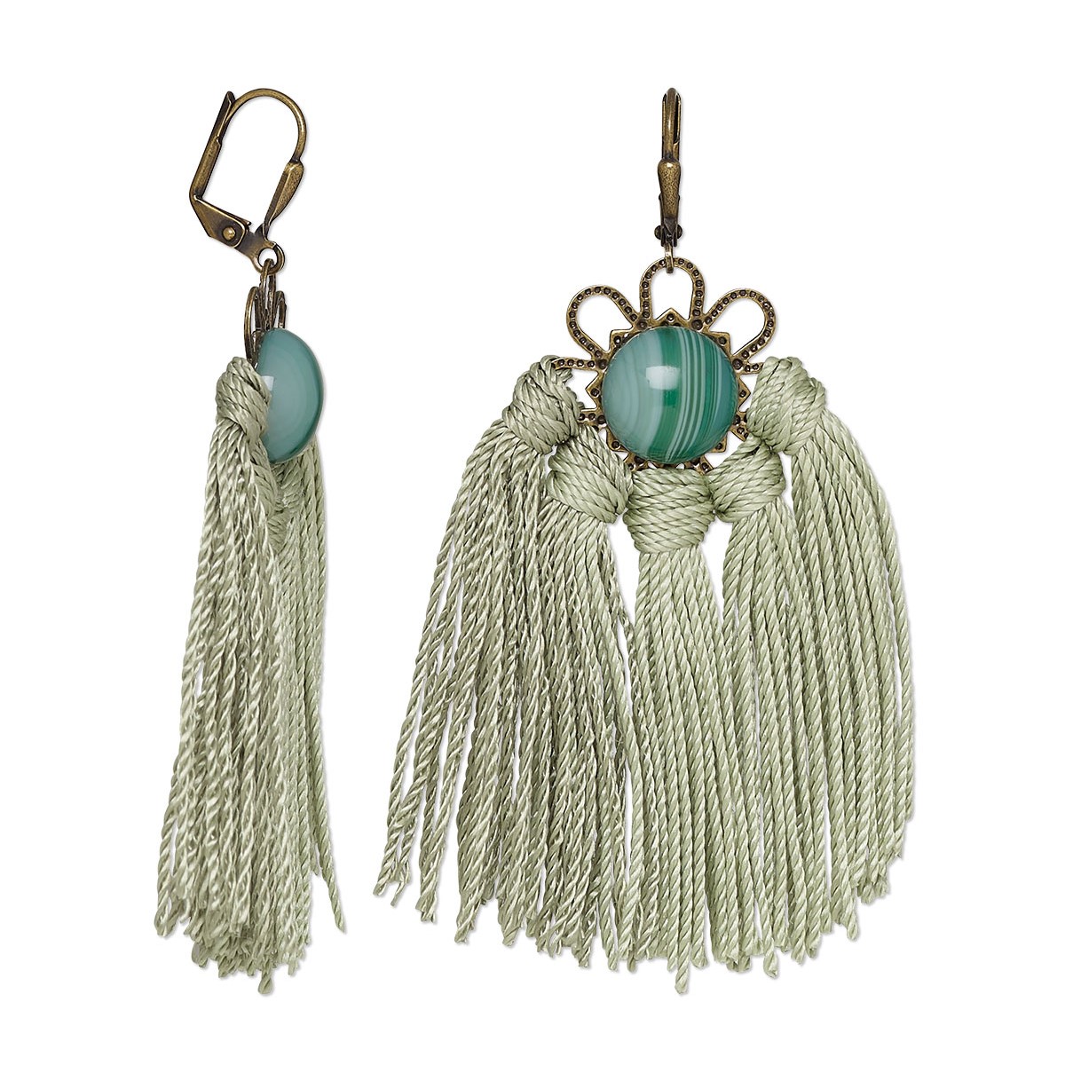 Gemstone and tassel earrings are a perfect pair for boho-inspired wear. #EarringInspiration