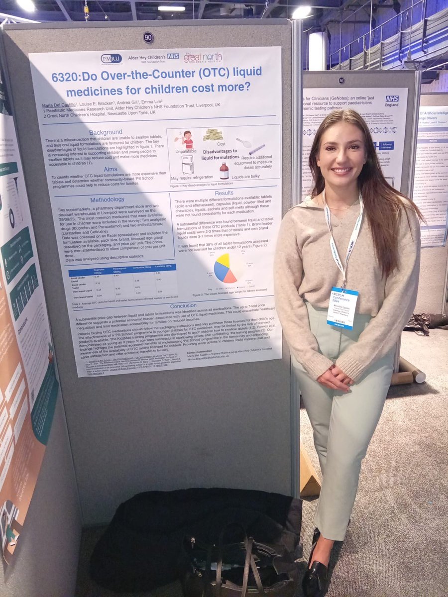 Well done to Maria, Trainee Pharmacist <a href="/AhchPharmacy/">Alder Hey Pharmacy Team</a> on your excellent work comparing  the cost of OTC liquid medicines to tablets <a href="/ejlim8/">Emma Lim</a> <a href="/BrackenLouise/">Louise Bracken</a> <a href="/Andrea_Gi11/">Andrea Gill</a> <a href="/YincentTse/">Yincent Tse</a> <a href="/DrAliceMcC/">Alice McC</a> <a href="/nicola_vasey/">Nicola Vasey</a> <a href="/CarterBernie/">Bernie Carter</a> <a href="/AdamPRathbone/">Dr Adam Pattison Rathbone</a> Kidzmed #RCPCH24