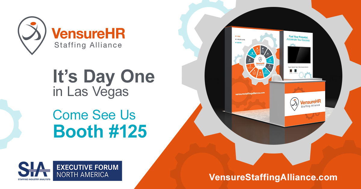 🌟 It's Day 1 at the SIA Executive Forum North America in Las Vegas, NV! 🎉 Swing by Booth #125 and meet the team! Discover how our tailored solutions can elevate your staffing business to new heights. Let's connect and make this event unforgettable!