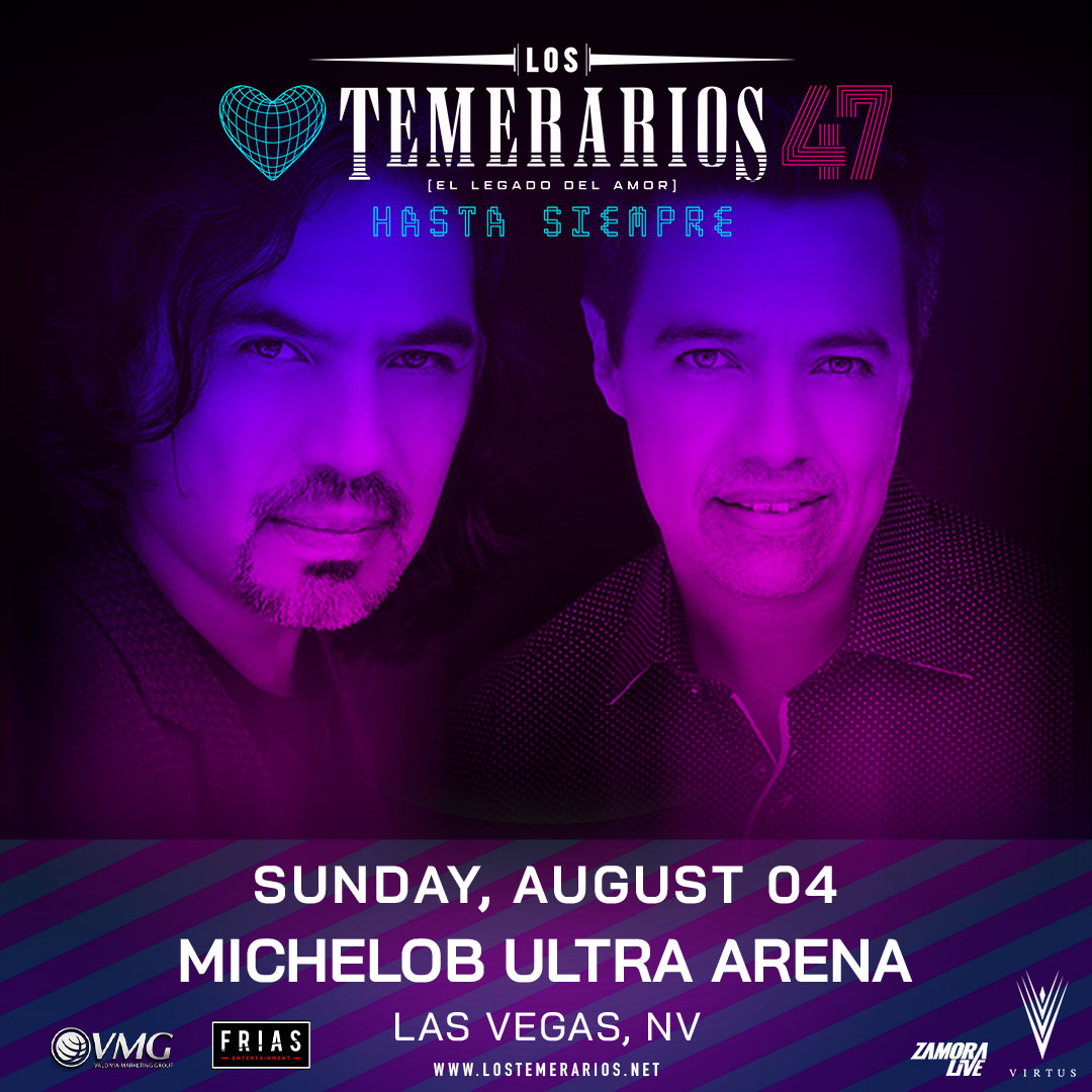 🌹 JUST ANNOUNCED: @Los_Temerarios has added a 2nd performance on Sunday, August 4, at Michelob ULTRA Arena! Tickets available Friday, March 29 at 10am PT: spr.ly/6014ZBTPI