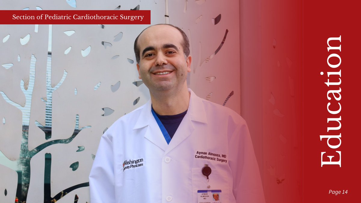 Congenital cardiac fellow Ayman Almousa, MD, is spotlighted in the Section of Pediatric Cardiothoracic Surgery's Education Highlight. Read the highlight in the 2023 Department of Surgery Annual Report: bit.ly/3wwup1X