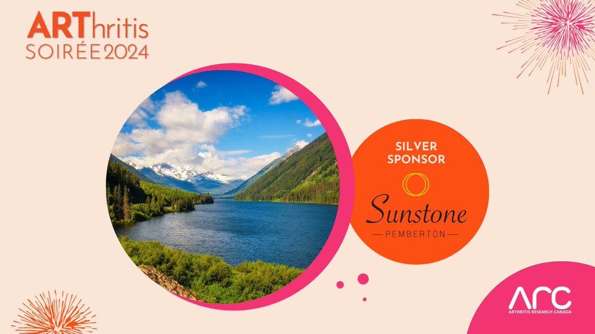 Thank you Sunstone Pemberton for returning as a Silver Sponsor of the ARThritis Soirée. Your commitment towards vital #ArthritisResearch helps us change the lives of over 6 million Canadians living with arthritis. Tickets & Info ow.ly/jN8I50QUTbL