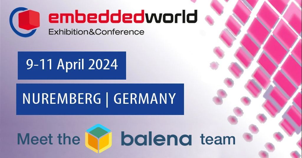 Meet the @balena_io team at the @Embedded_World the 9-11 of April in Nuremberg to become a partner and learn about fleet management, OTA and hostOS updates and more. Schedule a meeting with balena here 👇 buff.ly/4cuXRG0 #EW24 #IoT #Edge