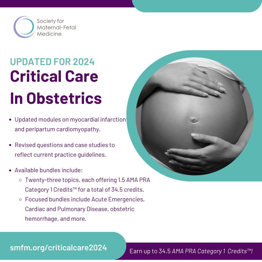 Learn the latest in #CriticalCare diagnosis and management within the context of #pregnancy-specific physiology. Updates for 2024 Critical Care in #Obstetrics Course include a new anticoagulation module and revised MI and PPCM modules. More info at the link in our bio.