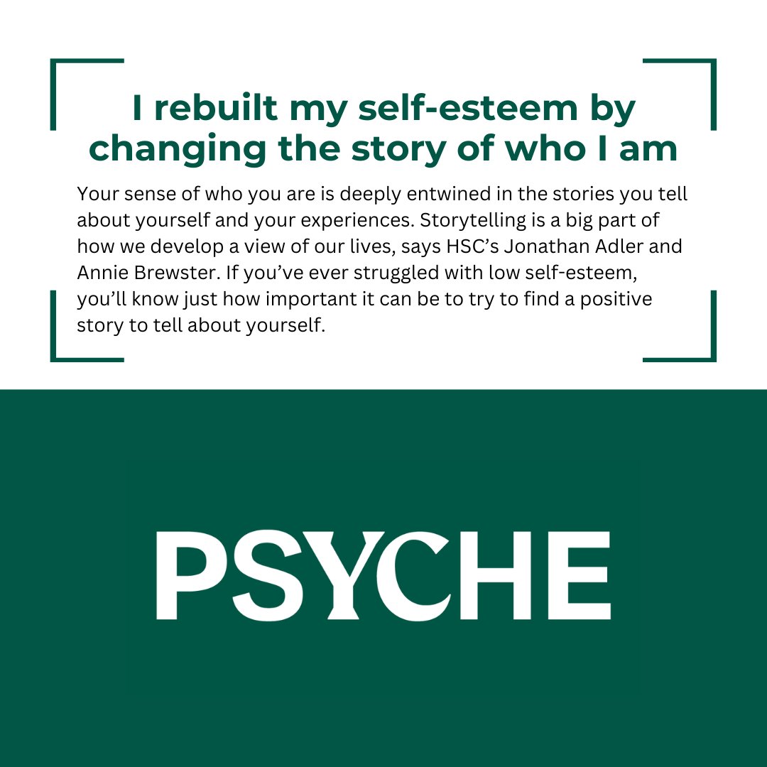 HSC's Annie Brewster and Jonathan Adler made an appearance this month Psyche, a digital magazine that illuminates the human condition through psychology, philosophy and the arts. Check out the article at ow.ly/tvhc50R0M2p. #HealingStories #SelfEsteem #HSCinTheMedia