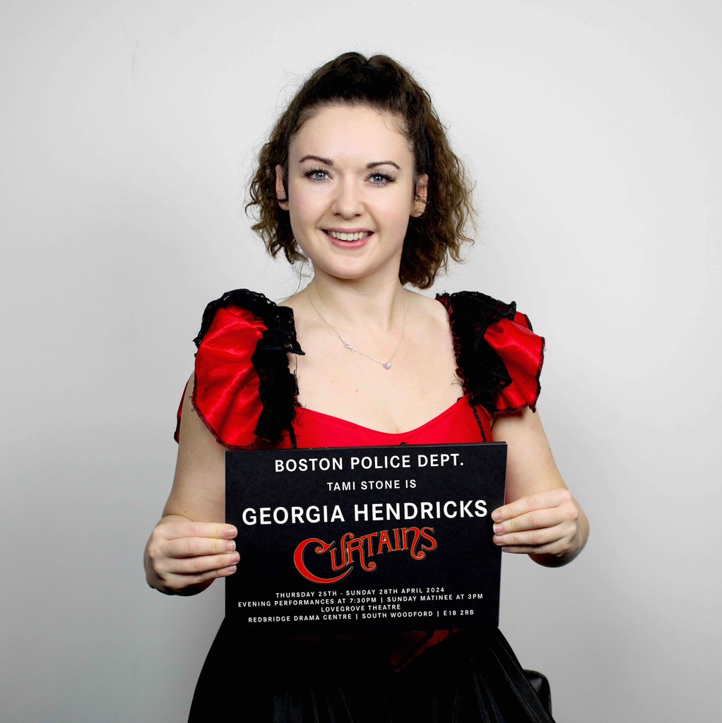 📢INTRODUCING📢 TAMI STONE is GEORGIA HENDRICKS #Curtains at @RedbridgeDrama 25th-28th April 2024! All Tickets £20. Get your tickets here buff.ly/3NRAuf5 #CurtainsMusical #KanderAndEbb #Musical #Redbridge #RedbridgeEvents