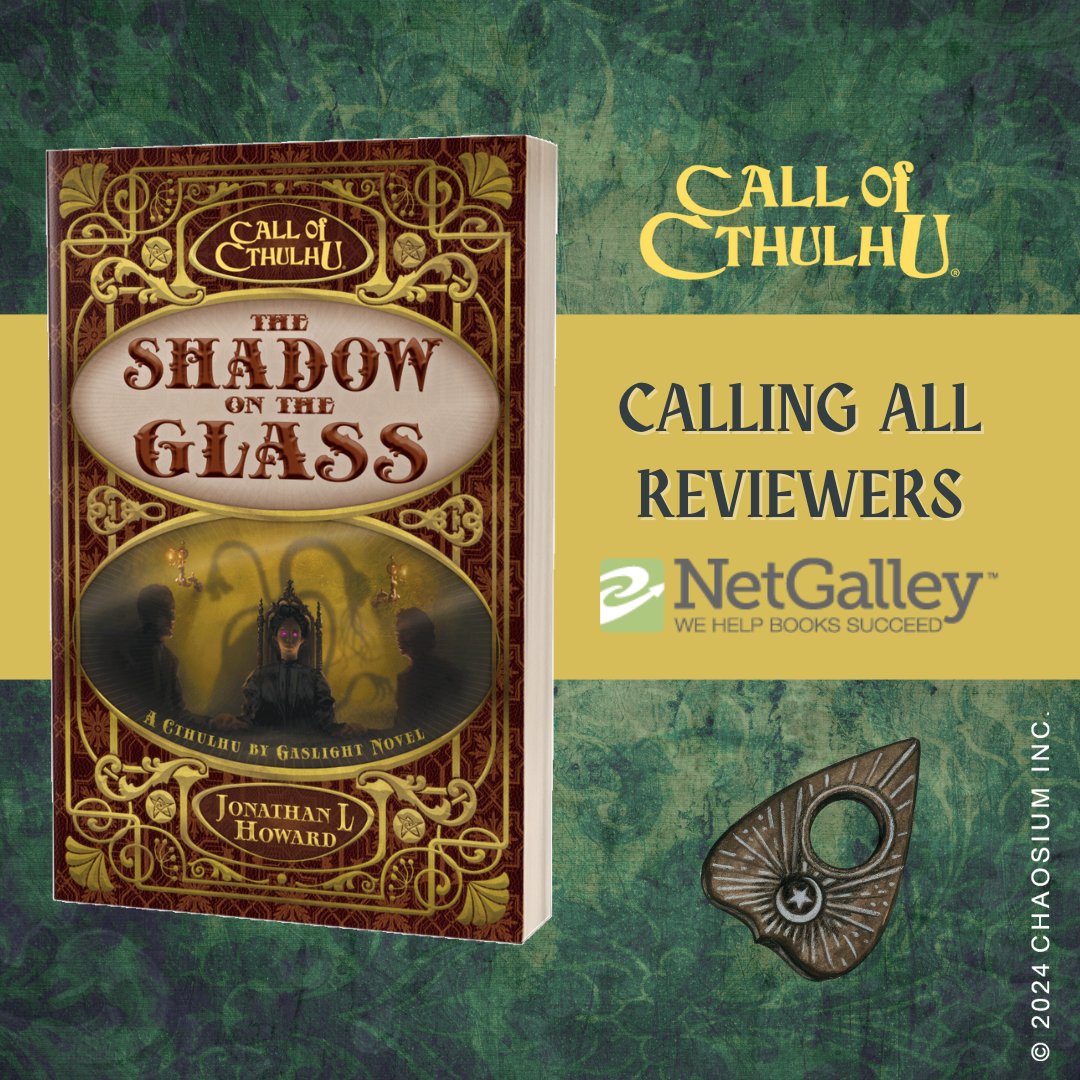 Book reviewers and Call of Cthulhu fans, the Shadow on the Glass: A Cthulhu by Gaslight Novel eARCs are available now on @NetGalley. Get those requests in!
